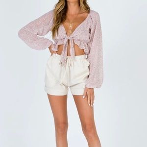 PRINCESS POLLY | Tie Front Cropped Blouse NWT